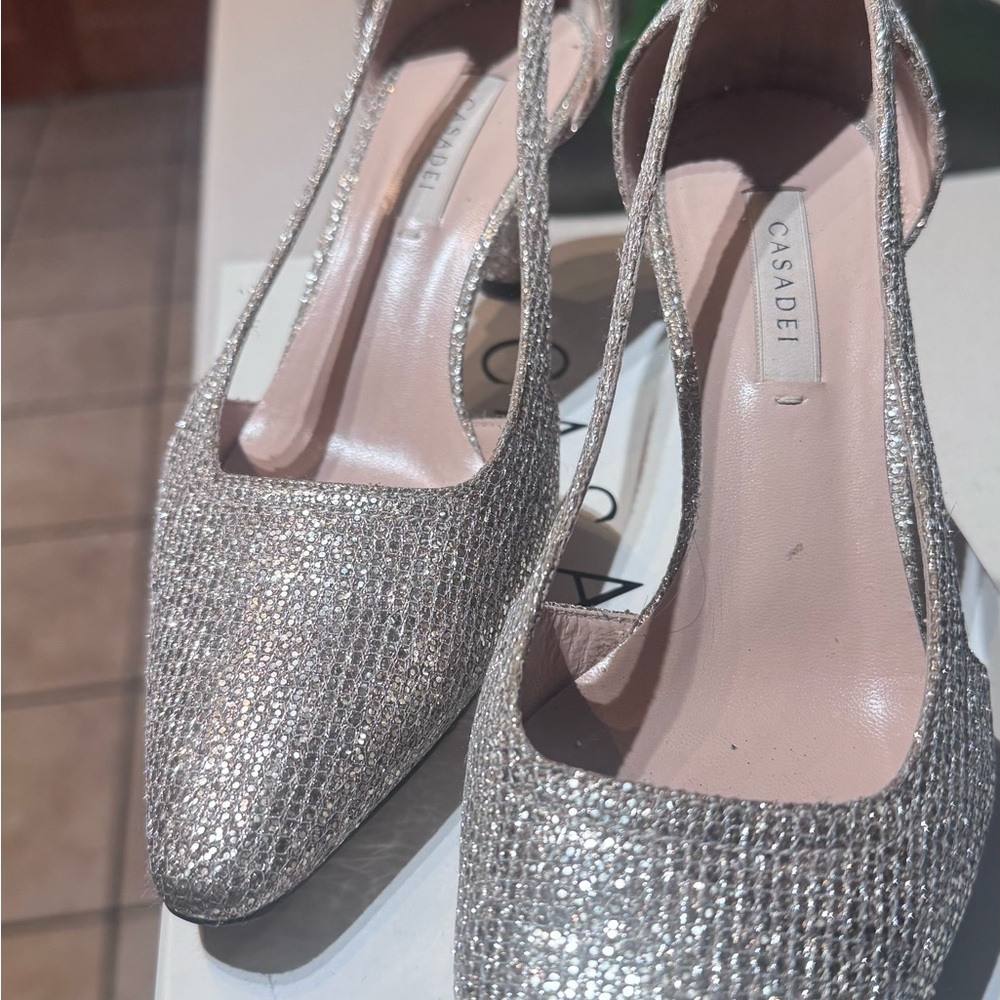 Casadei Glittering Silver Heels